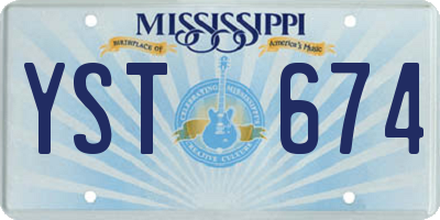 MS license plate YST674