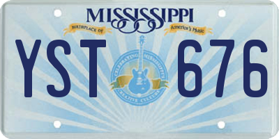 MS license plate YST676