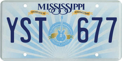 MS license plate YST677
