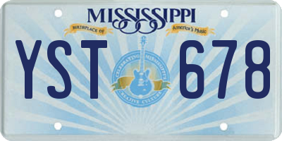 MS license plate YST678