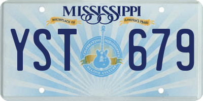 MS license plate YST679