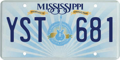 MS license plate YST681