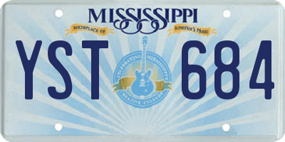 MS license plate YST684