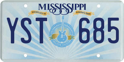 MS license plate YST685