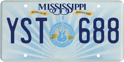 MS license plate YST688