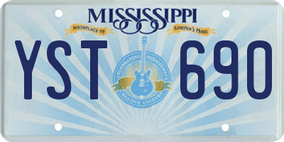 MS license plate YST690