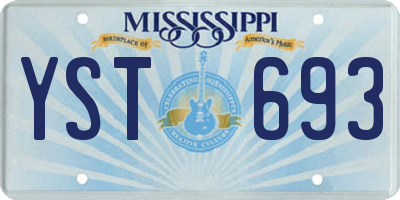 MS license plate YST693