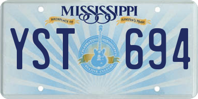 MS license plate YST694