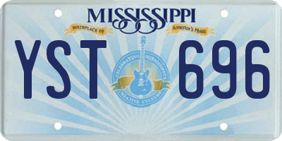 MS license plate YST696