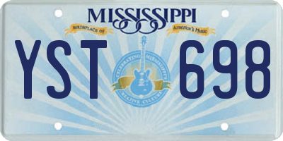 MS license plate YST698