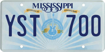 MS license plate YST700