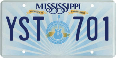 MS license plate YST701