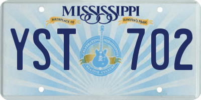 MS license plate YST702