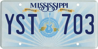 MS license plate YST703
