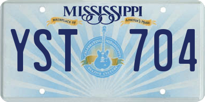 MS license plate YST704