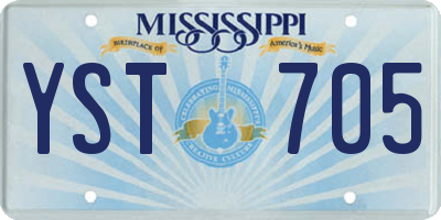 MS license plate YST705