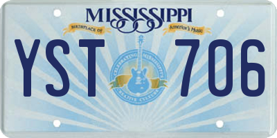 MS license plate YST706