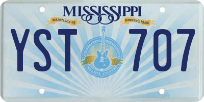 MS license plate YST707