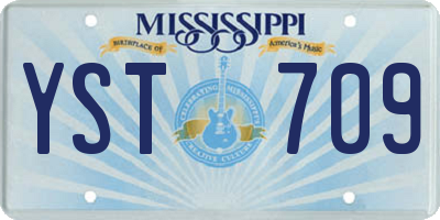 MS license plate YST709