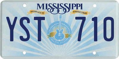 MS license plate YST710