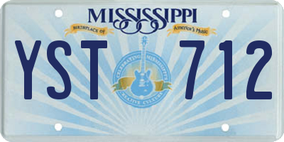 MS license plate YST712