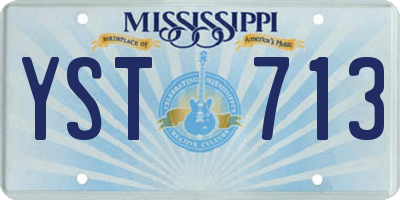 MS license plate YST713