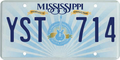 MS license plate YST714