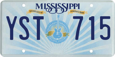 MS license plate YST715