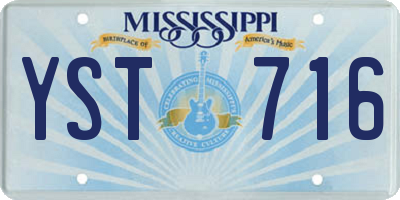MS license plate YST716