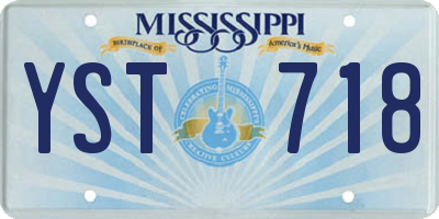 MS license plate YST718