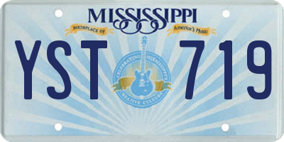 MS license plate YST719
