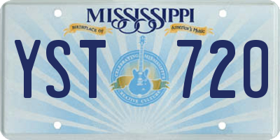 MS license plate YST720