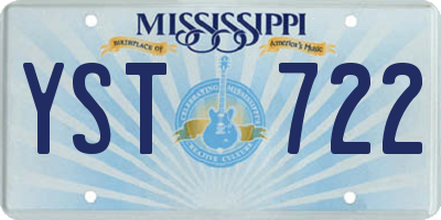 MS license plate YST722