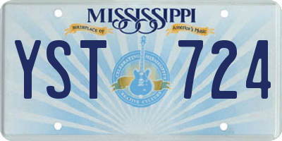 MS license plate YST724