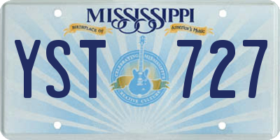 MS license plate YST727