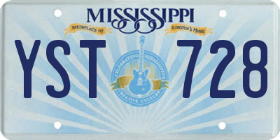 MS license plate YST728