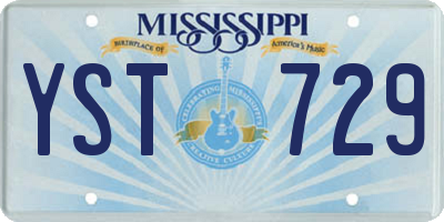 MS license plate YST729
