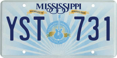 MS license plate YST731