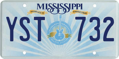 MS license plate YST732