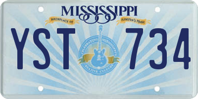 MS license plate YST734