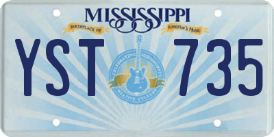 MS license plate YST735