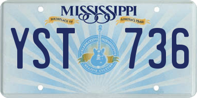 MS license plate YST736