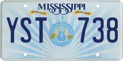 MS license plate YST738