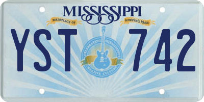 MS license plate YST742