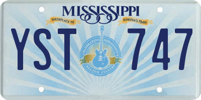 MS license plate YST747