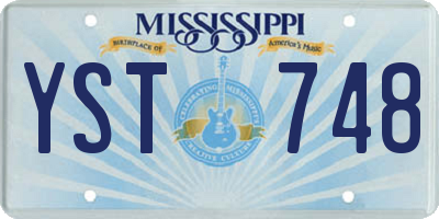 MS license plate YST748
