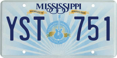 MS license plate YST751