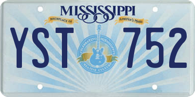 MS license plate YST752