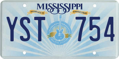MS license plate YST754