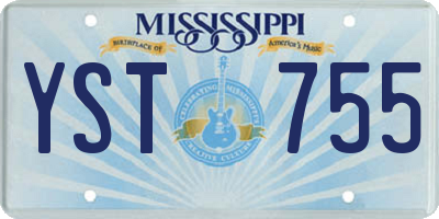 MS license plate YST755